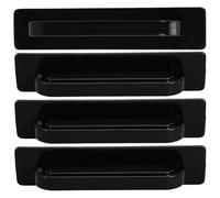 Mikikit 4 Piezas Tiradores Adhesivos Autoadhesivos para Armarios Mango de Plástico Negro sin Taladro Compatibles con Puertas Correderas Ventanas y Puertas de Ducha