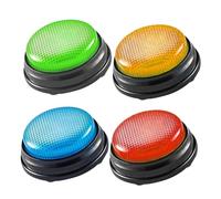 Mikikit 4 Piezas Zumbadores Infantiles con Botones Luminosos y Sonido Distintivo para Concursos Escolares y Fiestas Herramienta Educativa para Mejorar Rapidez y Respuesta