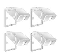 Mikikit 4 Protectores para Enchufes de Pared 86 Tipo Tapa Transparente Antisalpicaduras Tornillos Caja Protectora Resistente al Agua para Uso Interior y Exterior