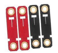 Mikikit 4piezas Anillos para Patas de Pájaros Negro y Rojo de Terciopelo Cómodos y Antipérdidas para Loros, Aves de Corral y Tórtolas con Hebilla Ajustable para Uso Interiores y Exteriores