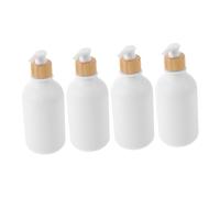 Mikikit 4piezas Botellas de Limpieza Bomba Rellenables Color Mate Material Pet para Baño y Cocina Dispensador de Líquidos para Champú y Gel de Ducha