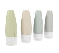 Mikikit 4piezas Botellas de Silicona Rellenables Contenedores de Líquido de Viaje Prueba de Fugas Envases de Viaje para Artículos de Tocador para Maquillaje Champú y Productos de Cuidado