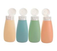 Mikikit 4piezas Botellas Rellenables De Viaje Para Champú Loción Corporal Gel De Ducha y Contenedores Dispensadores Práctica y Incluye Bolsa De Almacenamiento Para y Excursiones