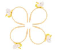 Mikikit 4piezas Diadema de Plátano de Peluche Diadema de Fruta para Cuidado de Piel Accesorios Cabello de Niñas para Halloween y Fiestas