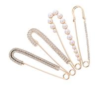 Mikikit 4piezas Hebilla Antiexposición De Perlas Decorativas Broches Imperdibles Para Ropa De Cintura Para Vestidos y Faldas Accesorios De Moda Para Mujer