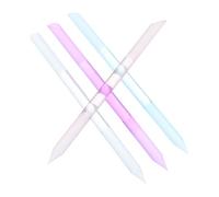 Mikikit 4piezas Herramientas para Uñas de Vidrio Pulidor Abrillantador de Uñas y Empujador de Cutículas de Cristal de Doble Punta para Manicura Casa