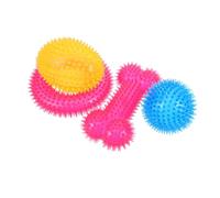 Mikikit 4piezas Juguetes De Pelota Púas Elásticas para Perros Medianos y Balones De Juguete Duraderas Chirrido Incorporado para Limpiar Los Dientes para Masticar