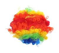 Mikikit 4piezas Peluca de Payaso Afro Rizada Colorida Accesorios para Fiesta de Carnaval Disfraz de Halloween Peluca Sintética Años