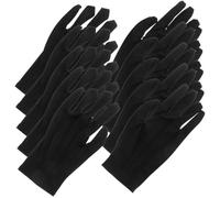 Mikikit 5 Guantes Negros de Nylon Transpirables para Hombres y Mujeres Ligeros y Reutilizables para Manipulación de Joyas y Revisión de Monedas