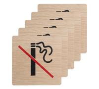 Mikikit 5 Letreros de Madera para Mesa Señal de No Fumar Indicador de Escritorio Rústico para Restaurantes Oficinas y Cafeterías Uso Interior y Exterior Diseño Plegable para Fácil