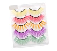 Mikikit 5 Pestañas Postizas de Extensiones Cosméticas Reutilizables para Mujer Fiesta Maquillaje Natural