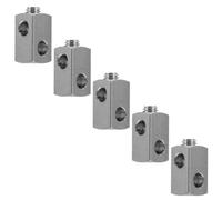 Mikikit 5 Piezas Abrazadera de Cable de Acero Inoxidable Sujetador de Acero Inoxidable Diseño de Cable Cruzado M4 Plata y Wire Rope en Sistemas de Barandilla y Grandes Instalaciones