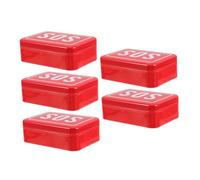 Mikikit 5 Piezas Caja Metálica Resistente Sos para de Unidades Estuche con Tapa para Almacenamiento de Medicinas y Herramientas Resistente al Agua y para Emergencias y