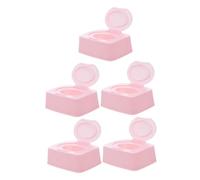 Mikikit 5 Piezas Caja Organizadora para Toallitas Húmedas Infantiles Dispensador Recargable con Tapa Abatible Antipolvo Portátil y Práctico para Hogar Oficina y Guardería Soporte para y