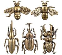 Mikikit 5 Piezas de Estatuillas de Abeja de Latón Dorado Artesanía Fina y Diseño Creativo para Decoración de Fiestas de Té y Estantes