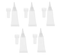 Mikikit 5 Piezas Envase de Brillo de Labios Mini Tubo de Plástico 10ml Vacío, Tapa de Rosca, Rellenable, con Cepillo Incorporado, para Viajes y Fiestas