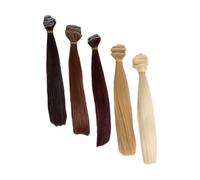 Mikikit 5 Piezas Extensiones de Pelo para Muñecas Alta Temperatura Pelucas y Realistas para Bjd Accesorios de Cosplay y Manualidades Minitalla para Estilismo Creativo