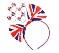 Mikikit 5 piezas Unidades Diademas Lazo Bandera Accesorios Cabello Patrióticos para Fiesta y Eventos Deportivos