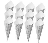 Mikikit 50 piezas Conos Kraft para Flores Unidades con Estampado de Notas Musicales Pequeños Cucuruchos para y Confeti Bodas y Fiestas Envoltorios Decorativos para Ramos y Centros