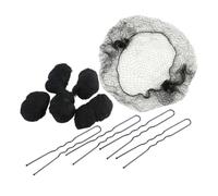 Mikikit 50 piezas Redes para Cabello Invisible para Moño Malla Elástica de Nylon Negra con Unidades de Horquillas Accesorios Profesionales para Peluquería y Danza