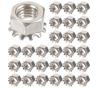 Mikikit 50 piezas Tuercas Hexagonales de Acero Inoxidable con Arandela Dentada Externa Tuercas de Bloqueo para Bricolaje y Reparación Fijación Segura para Maquinaria y Muebles