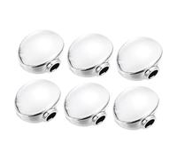 Mikikit 6 Clavijas de Afinación Metálicas para Guitarra, Pequeñas Ovaladas Plateadas, Botón de Cabeza para Cuerdas, Accesorio para Instrumentos Musicales, Uso Profesional y Reparación