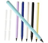 Mikikit 6 piezas Lápices Eternos Reutilizables con Borrador para Estudiantes y Sin Necesidad de Sacapuntas Duraderos y Prácticos para Escritura y Dibujo