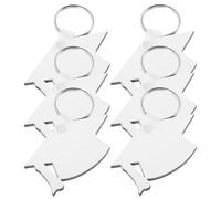 Mikikit 6 Piezas Llavero de Sublimación en Blanco para Fiesta de Graduación Transferencia de Calor, Tablero de Densidad Ligero y Anillos para DIY
