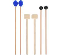 Mikikit 6 piezas Mazos para Percusión de Madera Profesional Resistentes y Ergonómicos Incluye Baquetas para Bombo y Timbal Accesorios para Bateristas y Músicos de Percusión