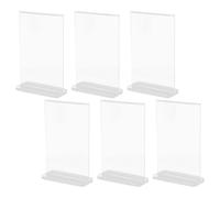 Mikikit 6 piezas Soporte de Carteles de Acrílico Vertical para Menús y para Restaurantes Estable y Diseño Elegante y