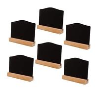 Mikikit 6 piezas Tablero de Mensajes de Madera Base Pizarra Mini de Doble Cara para Decoración Cafeterías Bares Pequeño