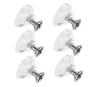 Mikikit 6 Pomos de Cajón Transparentes de Acrílico para Muebles, Manijas Seguras y Fáciles de Instalar para Gabinetes y Armarios Hogar