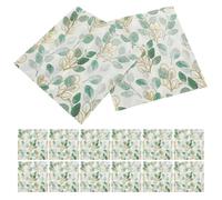 Mikikit 60 Hojas Servilleta Decorativa Servilletas Impresas de Papel de Pulpa de Madera, Verdes, Desechables, /60 Hojas, Diseño de Hojas, para Mesa y Baños