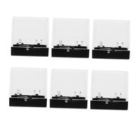 Mikikit 6piezas Caja Transparente Para Muestras Mineral Specimen Display Case Con Base Negra Para Colecciones Pequeñas De Cristales y Minerales