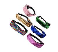 Mikikit 6piezas Diademas de Lentejuelas Tocados Elegantes para Fiesta Accesorios Cabello de Mujer y Niña Color Aleatorio Moda