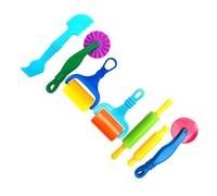 Mikikit 7 piezas Rodillo para Arcilla de Plástico con Molde de Arena Herramienta DIY para Modelado Infantil Colores Aleatorios de Rodillos y Accesorios para Manualidades Color Aleatorio
