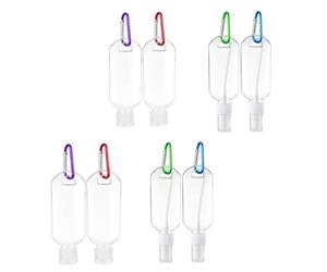 Mikikit 8 Piezas Botella de Spray Transparente con Hebillas Botella de Viaje Recargable Contenedor Prueba de Fugas y Camping Color Aleatorio