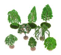 Mikikit 8 Piezas de Árboles de Bricolaje para Paisajes en Miniatura, Representación Realista de Plástico y Madera, Reutilizables y Adorno Adecuado para Maquetas y Trenes