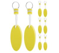 Mikikit 8 Piezas Llavero Flotante Ovalado de Eva Amarillo para Deportes Náuticos y Pesca Alta Flotabilidad y Fácil Recuperación, Adecuado para Kayak y Actividades Marinas