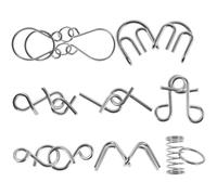 Mikikit 8 Piezas Rompecabezas de Metal para Ancianos Juguete de Ingenio Resistente y Seguro Actividades Sensoriales Antiestrés para Personas Mayores