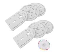 Mikikit 8 Piezas Tablero de Espuma para Anudar Cuerda, Disco de Kumihimo Redondo y Cuadrado, Diseño Portátil para Manualidades en Casa o Aula