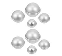 Mikikit 8juegos Moldes para Bombas de Baño Moldes de Aleación de Aluminio para Bolas de Sal de Baño Esféricos para Manualidades para Bolas de Pastel