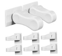 Mikikit 8piezas Cerraduras Para Manijas De Puerta Con Respaldo Adhesivo Bloqueo De Seguridad Infantil Para Protección El Hogar Cierre Resistente Para Palancas Estándar Fácil Instalación Si