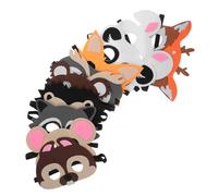Mikikit 8piezas De Animales De Fieltro Para Halloween Fiesta De Carnaval y Cosplay Incluye Búho Jirafa Conejo Panda Ardilla Oso Erizo y
