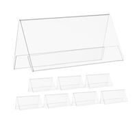 Mikikit 8piezas Soporte De Acrílico para Carteles De Identificación De Placas De Nombre Transparentes para Oficinas y Conferencias Exhibición De Señales para Asientos Eventos y