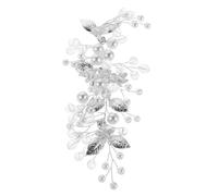 Mikikit Accesorio de Cabello para Novia con Enredadera Floral y Piedras Brillantes Tocado Elegante para Bodas y Eventos Formales Diadema Plateada para Mujeres
