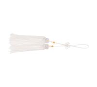 Mikikit Accesorio para Espada Tai Chi Borla White de Seda, Nudo Chino Tradicional, Adorno para Práctica de Artes Marciales y Uso en Abanicos de Mano