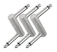 Mikikit Acoplador de Audio con Doble Cabezal de Cobre Resistente Paquete de 3 Piezas Conector de 6,35 Mm para Pedal de Efectos de Guitarra para Dispositivos
