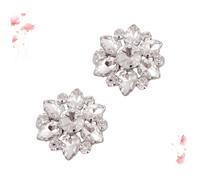 Mikikit Adornos de Zapatos con Clips de Desmontables Brillantes Hebillas de Pedrería para Bodas y Fiestas Accesorios Delicados para Mujer y Novia de Color Plata