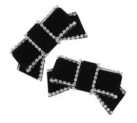 Mikikit Adornos para Zapatos Lazo de Terciopelo Negro Colgantes Decorativos Cadena de Cierre de Garra 1 Par para Tacones Sandalias y Calzado Femenino Accesorios Desmontables para Boda